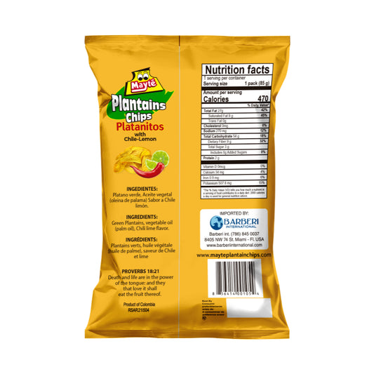 Mayte Plantains – Lemon Chili – 30/3 oz